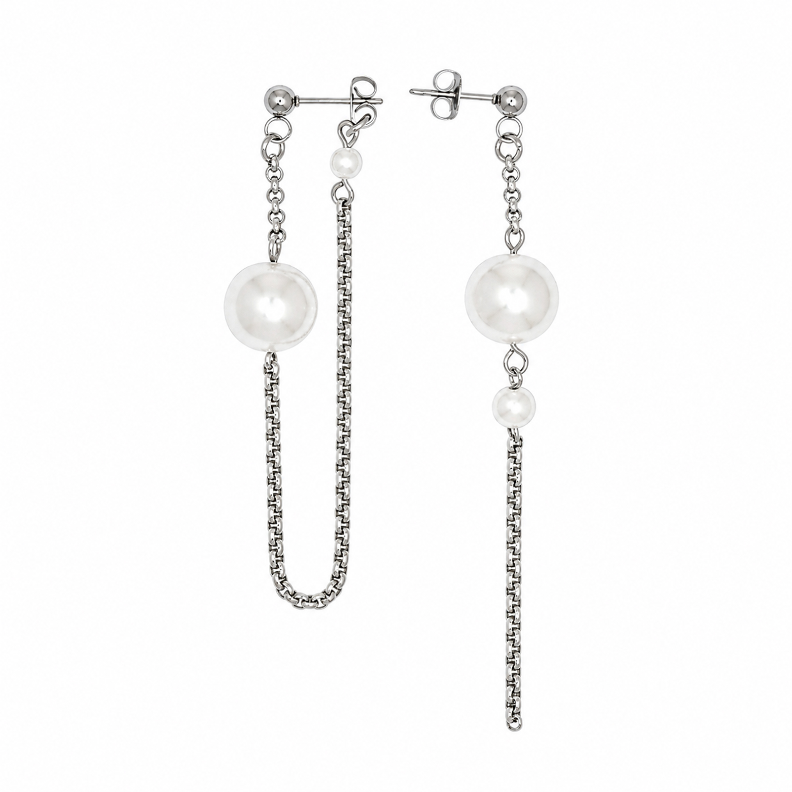 Kirei Loop — Asymmetric Pearl Drop Earrings
